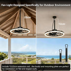 Outdoor Ceiling Fan with Lights Waterproof Gazebo Remote
