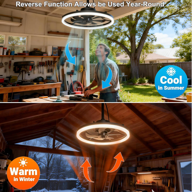 Outdoor Ceiling Fan with Lights Waterproof Gazebo Remote