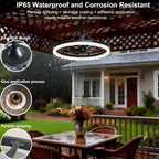 Outdoor Ceiling Fan with Lights Waterproof Gazebo Remote