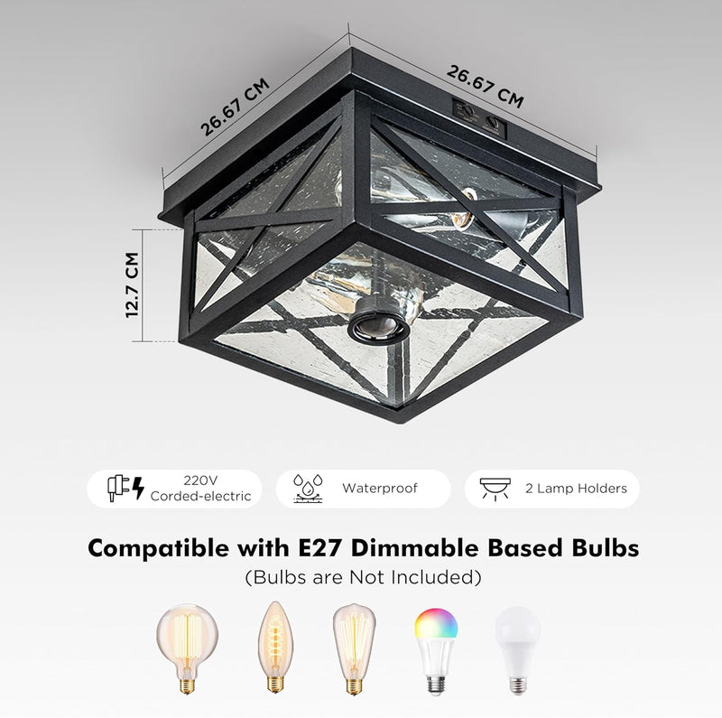 Outdoor Ceiling Lights with Motion Sensor Dusk Till