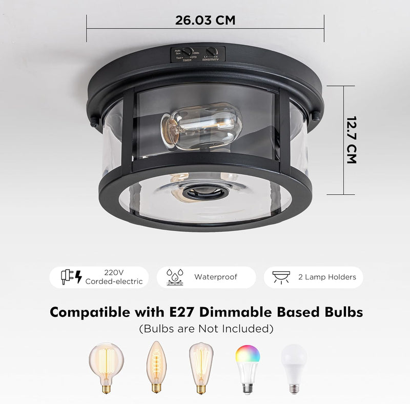 Outdoor Ceiling Lights with Motion Sensor Dusk Till