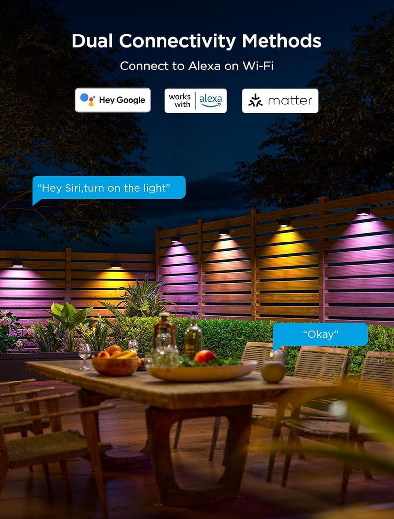 Outdoor Fence Wall Light Rgbwic Smart 4000K (6 Pack)