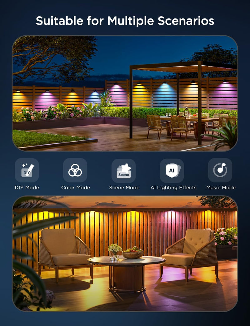 Outdoor Fence Wall Light Rgbwic Smart 4000K (6 Pack)