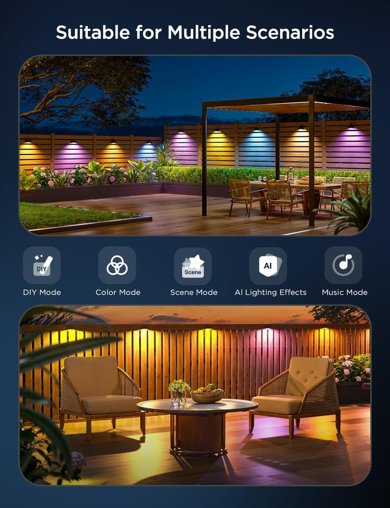 Outdoor Fence Wall Light Rgbwic Smart 4000K (6 Pack)