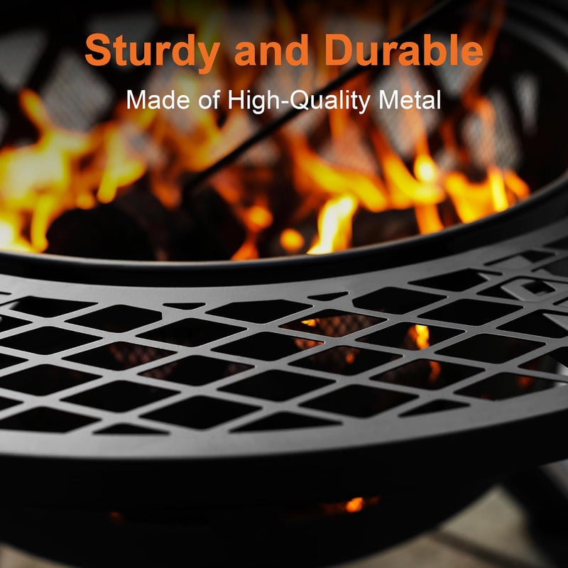 Outdoor Fire Pits Wood Pit with Grill Grate