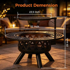 Outdoor Fire Pits Wood Pit with Grill Grate