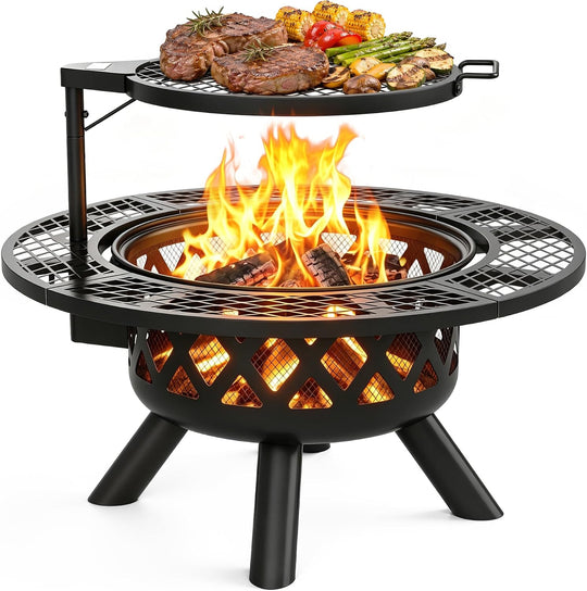 Outdoor Fire Pits Wood Pit with Grill Grate