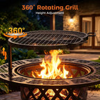Outdoor Fire Pits Wood Pit with Grill Grate