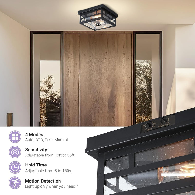 Outdoor Flush Mount Motion Sensor Ceiling Light Timeless