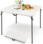 Outdoor Folding Table Fold-In-Half Utility Hdpe