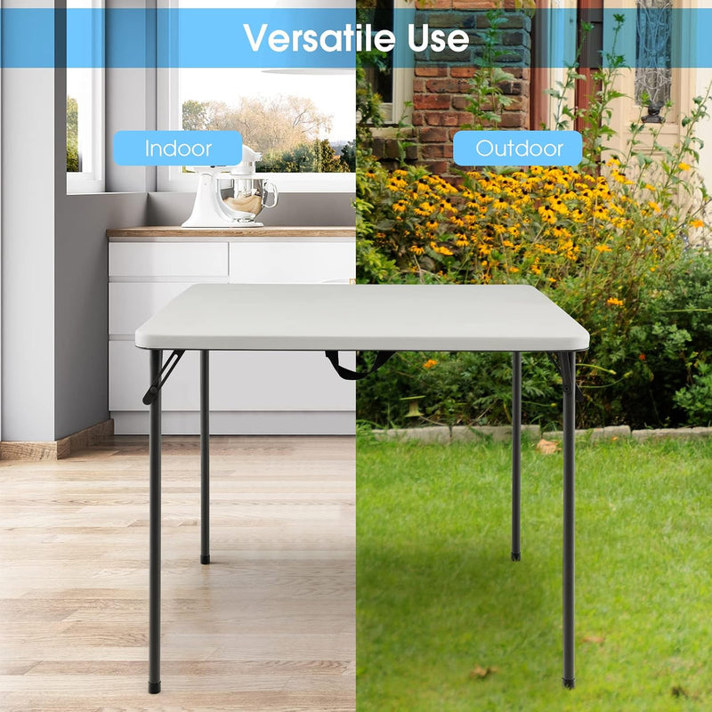 Outdoor Folding Table Fold-In-Half Utility Hdpe