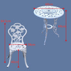 Outdoor Furniture Bistro Set with Rose Pattern 1