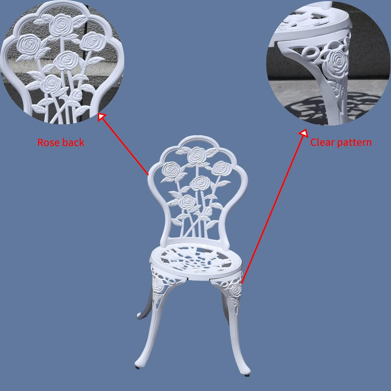 Outdoor Furniture Bistro Set with Rose Pattern 1
