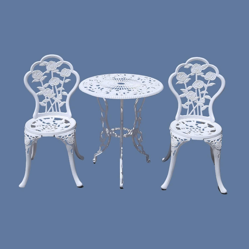 Outdoor Furniture Bistro Set with Rose Pattern 1