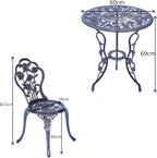 Outdoor Furniture Bistro Set with Rose Pattern 1