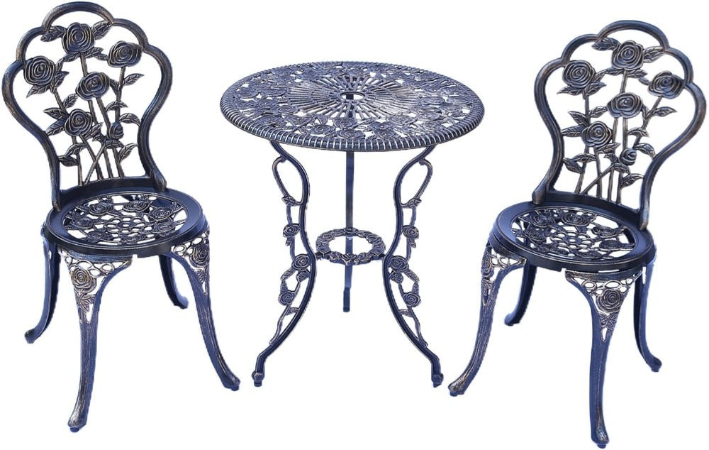 Outdoor Furniture Bistro Set with Rose Pattern 1