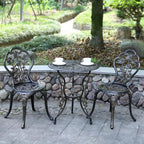 Outdoor Furniture Bistro Set with Rose Pattern 1