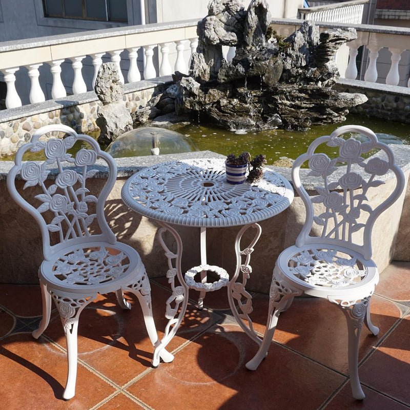 Outdoor Furniture Bistro Set with Rose Pattern 1