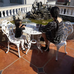 Outdoor Furniture Bistro Set with Rose Pattern 1
