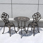 Outdoor Furniture Bistro Set with Rose Pattern 1