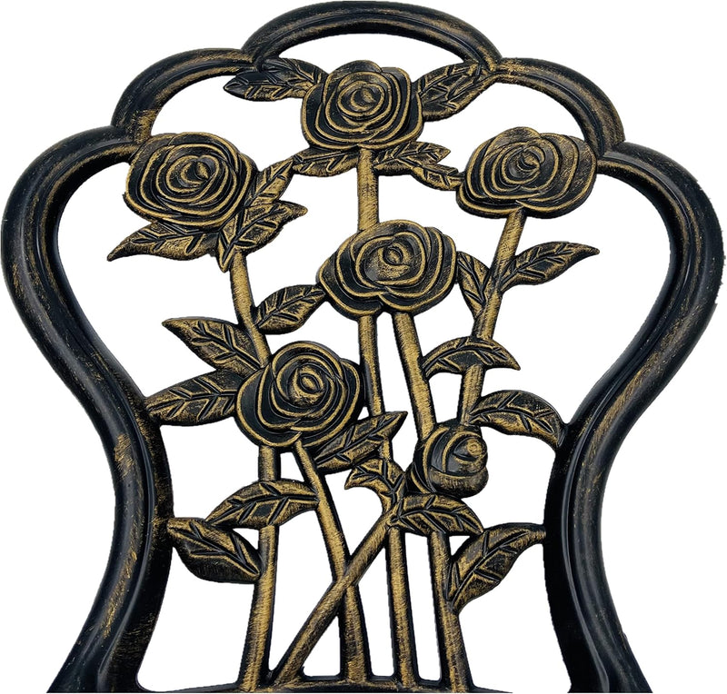 Outdoor Furniture Bistro Set with Rose Pattern 1