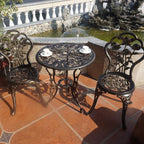 Outdoor Furniture Bistro Set with Rose Pattern 1
