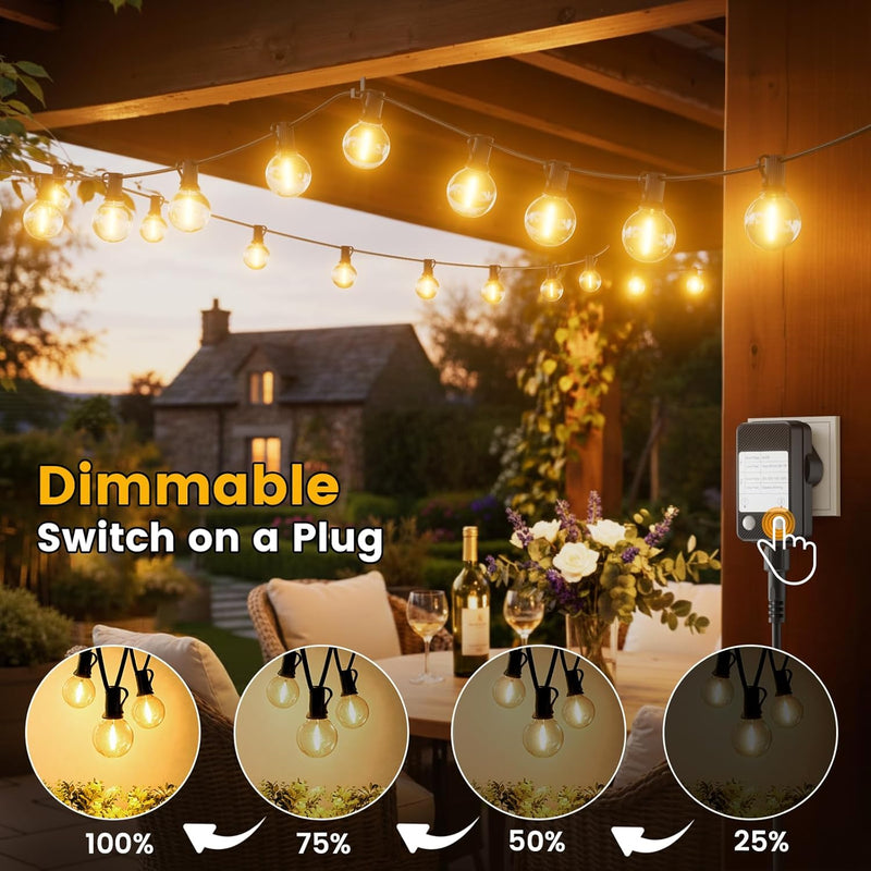 Outdoor Garden Lights Mains Powered 200FT 60m