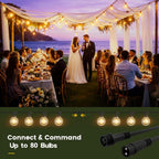 Outdoor Garden Lights Mains Powered 200FT 60m Festoon