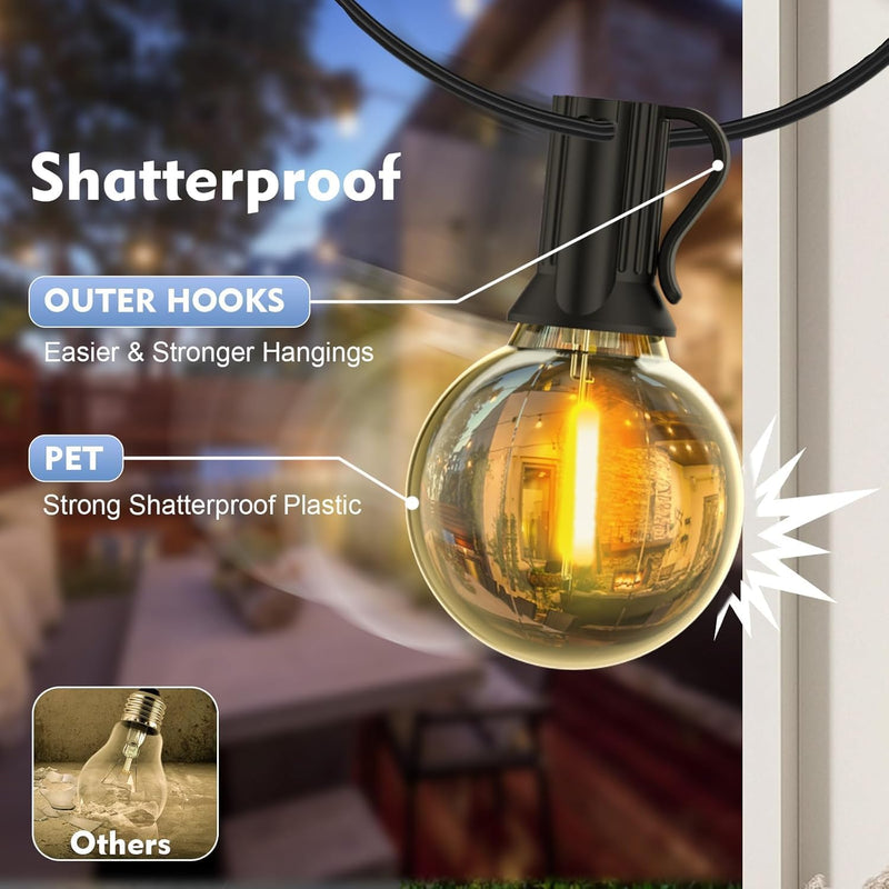 Outdoor Garden Lights Mains Powered 80FT 24m