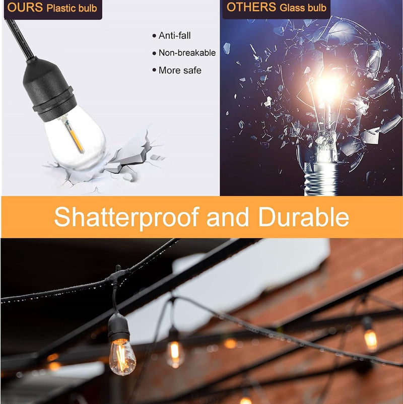 S14 Outdoor String Lights Mains Powered 100FT Garden
