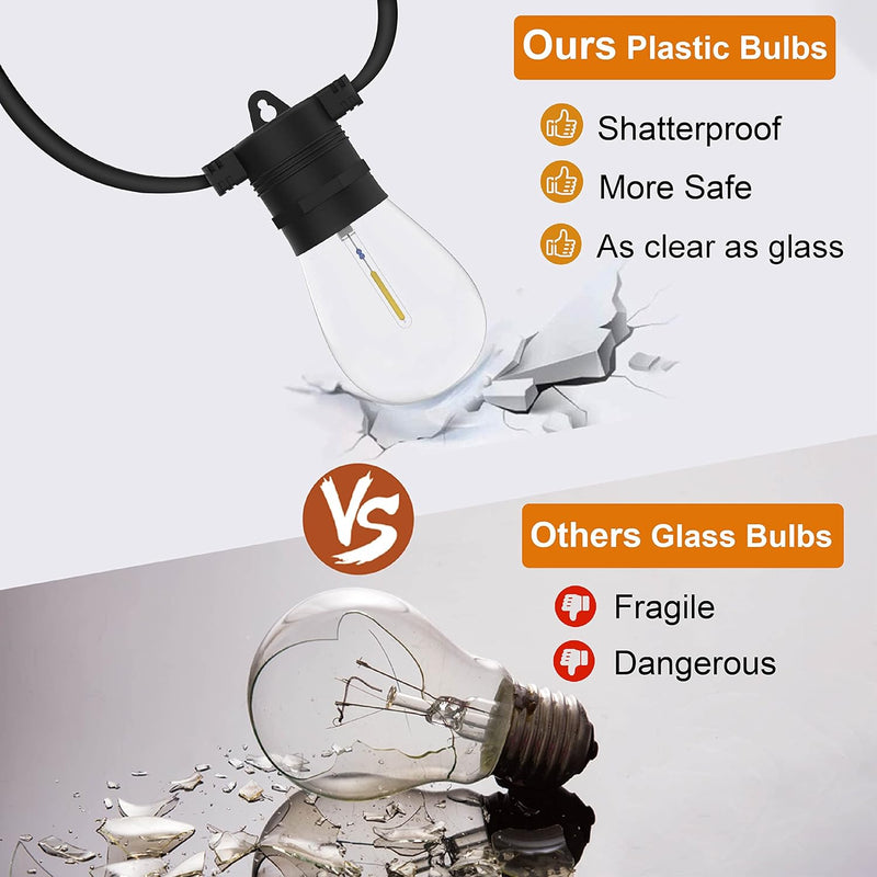 S14 Outdoor String Lights Mains Powered 100FT Garden