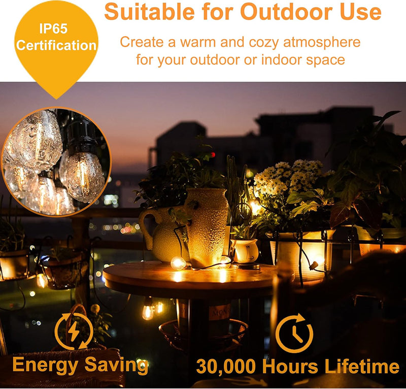 S14 Outdoor String Lights Mains Powered 100FT Garden