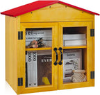 Outdoor Library Box Two Tiered Wooden Pine Cabinet