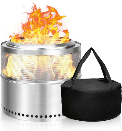 Outdoor Living Smokeless Fire Pit Stainless Steel φ50CM