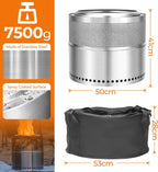 Outdoor Living Smokeless Fire Pit Stainless Steel φ50CM