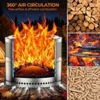 Outdoor Living Smokeless Fire Pit Stainless Steel φ50CM