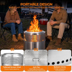 Outdoor Living Smokeless Fire Pit Stainless Steel φ50CM