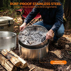 Outdoor Living Smokeless Fire Pit Stainless Steel φ50CM