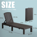 Outdoor Lounge Chair Pool Chaise Waterproof Sunloungers Mocha