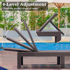 Outdoor Lounge Chair Pool Chaise Waterproof Sunloungers Mocha