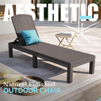 Outdoor Lounge Chair Pool Chaise Waterproof Sunloungers Mocha