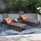 Outdoor Lounge Chair Pool Chaise Waterproof Sunloungers Mocha