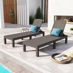 Outdoor Lounge Chair Pool Chaise Waterproof Sunloungers Mocha