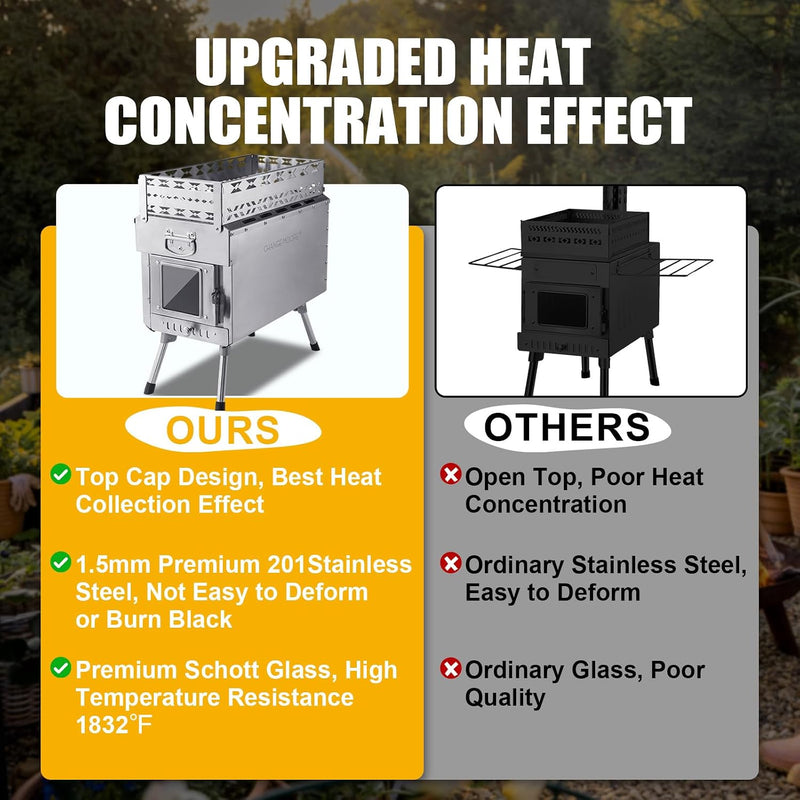 Outdoor Medium Sauna Hot Tent Stove Portable Camping