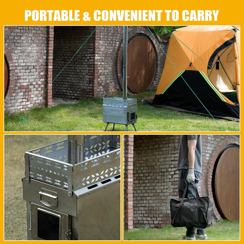 Outdoor Medium Sauna Hot Tent Stove Portable Camping