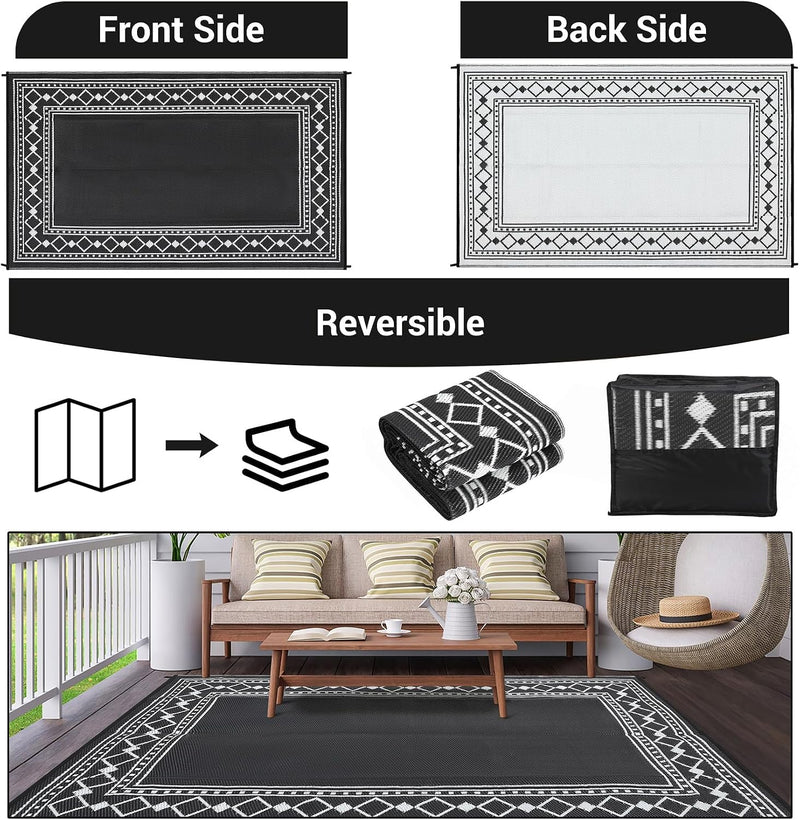 Outdoor Rug Waterproof Reversible