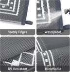 Outdoor Rug Waterproof Reversible