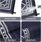 Outdoor Rug Waterproof Reversible