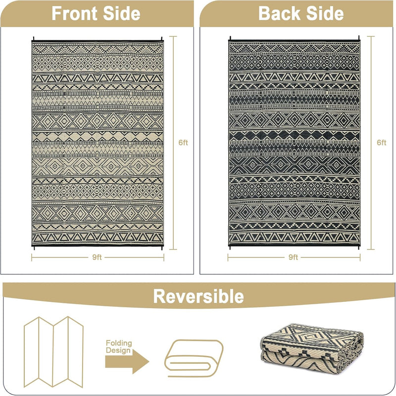 Outdoor Rug Waterproof Reversible