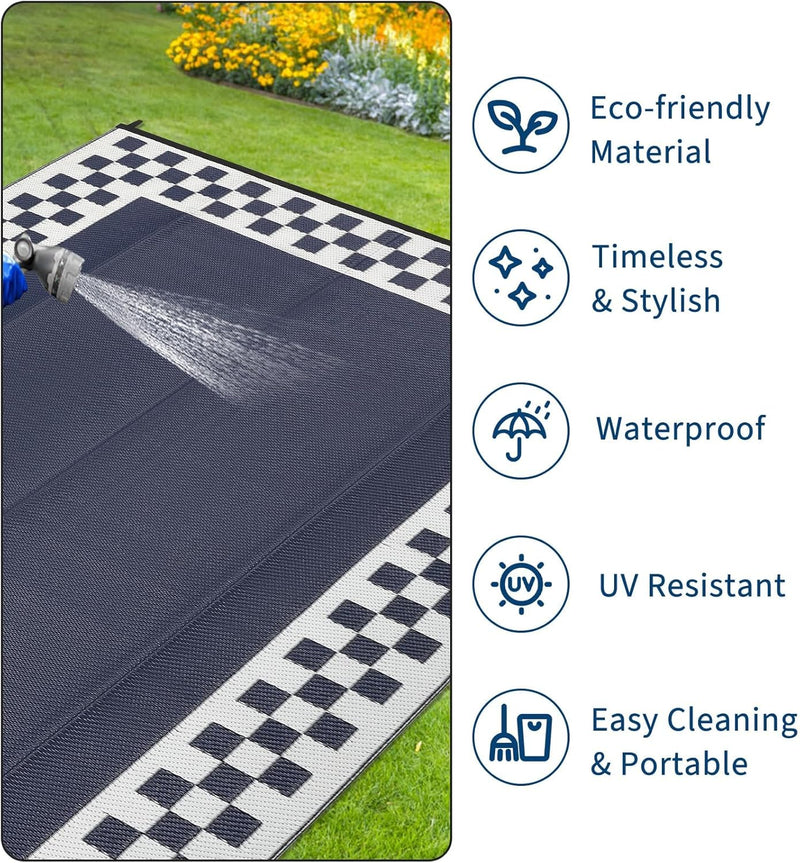 Outdoor Rug Waterproof Reversible